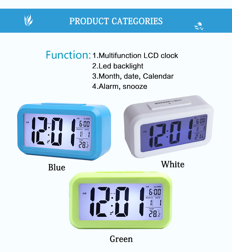 digital silent smart alarm clock